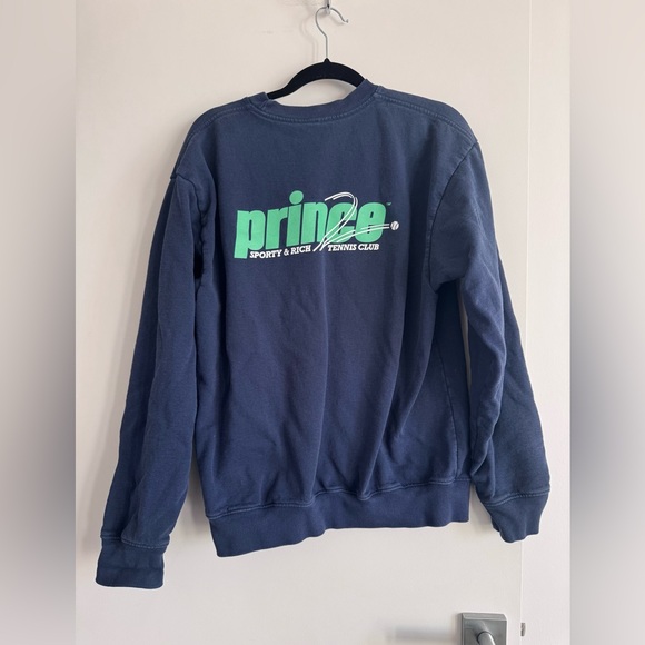 Sporty & Rich Sweaters - Prince x Sporty & Rich Tennis Club Navy Logo Sweatshirt – M (Limited Edition)